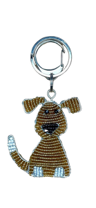 Porte-clés artisanal en perles de rocaille motif étoile – Cadeau de mariage écologique bleu marine/marron doré par MULTI CRAFT - Product Image 5