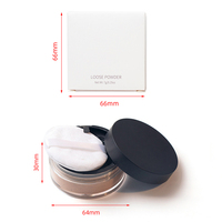 Poudre compacte matifiante 8 teintes avec couvercle noir, pot transparent, résistante à l'eau, contrôle du sébum, fini mat, avec houppette et tamis