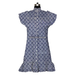 Robe en coton imprimé au bloc, tenue d'été pour femmes, vente en gros, vêtements d'Inde et du Pakistan - Product Image 4
