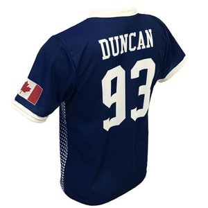 Camiseta Deportiva Sublimada para Hombre, Uniforme de Equipo Personalizado, Azul Marino y Celeste, Camiseta de Voleibol de Secado Rápido y Alto Rendimiento - Product Image 5