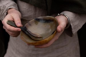 Authentic Handmade <b>Vintage</b> Water Buffalo Horn Bowl Exotic Indian Art Natural Party Customizable Dishwasher <b>Safe</b> Food Contact - Product Image 3