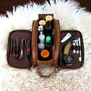 Sac vintage en cuir véritable résistant à l'eau, portable, réutilisable, multifonctionnel, avec fermeture éclair, unisexe, usage quotidien, marron - Product Image 2