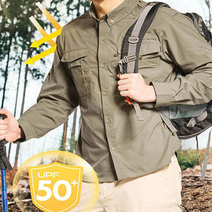 Camisas de pesca para hombre de talla grande, impermeables, de manga larga, con botones, transpirables, para senderismo y trabajo. - Product Image 5