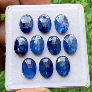 Kyanite bleue, coupe rose, ovale, dos plat, pierres précieuses, lot de 10 pièces, pierres de kyanite bleue naturelles pour la fabrication de bijoux, bricolage - Product Image 5