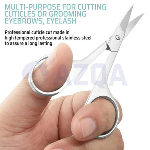 Tijeras Multiusos de Acero Inoxidable con Hoja Curva para Mano Derecha, para Cutículas, Cejas y Pestañas, con Puntas Finas y Afiladas para Uñas y Rostro - Product Image 6