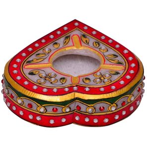 Handpainted Marble <b>Ashtray</b> Elegant Decorative Stone <b>Ashtray</b> with Traditional Art Design - Product Image 2