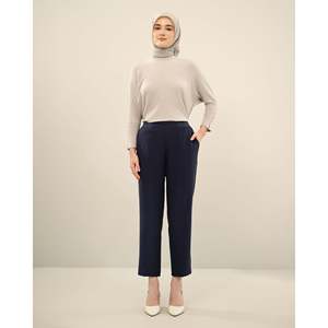 Pantalon Lena pour filles, style streetwear tendance, en denim tissé, coupe crayon, avec fonction imperméable, couleur foncée, motif uni - Product Image 4