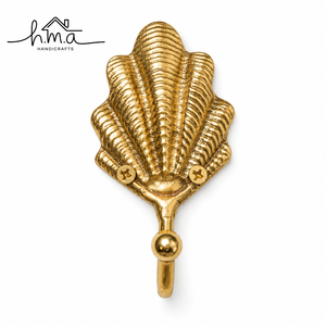 Solid Brass Shell Wall <b>Hook</b> <b>Decorative</b> <b>Coat</b> <b>Hook</b> Gold Finish Heavy Duty Wall Mounted <b>Hook</b> for Bathroom Bedroom Entryway - Product Image 1