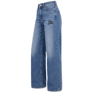 Pantalon en jean pour femme, construction durable, coupe confortable, usage quotidien, OEM, tissu en jean délavé, pantalon décontracté, doux - Product Image 3