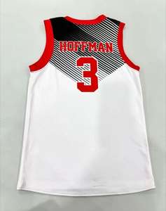 เสื้อบาสเก็ตบอล HOI สีขาว แดง ดำ คอวี ระบายอากาศได้ดี แห้งเร็ว สำหรับผู้ใหญ่ ไซส์ใหญ่ - Product Image 4
