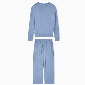 <b>Mens</b> Satin Pajama Set Smooth Lightweight Sleepwear Long Sleeve Button Shirt Matching <b>Pants</b> Relaxed Fit Home Wear Night Suit - Product Image 1