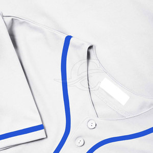 Maillot de baseball respirant à manches courtes de haute qualité, couleur personnalisée, 100% polyester, vêtements d'équipe - Product Image 3