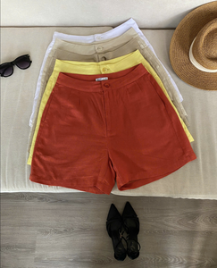 Pantalones Cortos de Lino Transpirables de Pierna Ancha para Verano, OEM ODM, Ajuste Holgado, No se Destiñen, No se Encogen, de Fabricante Vietnamita - Product Image 5