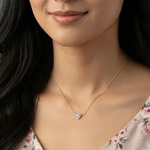 Best Design 1CT Trillion Cut Solitaire Diamond <b>Necklace</b> Gold Lab Created Diamond <b>Necklace</b> Pendent with <b>D</b>-E VVS-VS Clarity & IGI. - Product Image 5