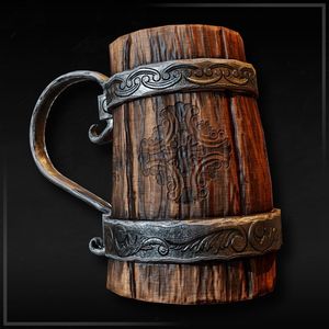 Mug à bière en fût de chêne de qualité supérieure - Product Image 2