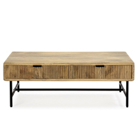 Table basse moderne en bois massif avec tiroirs de rangement, structure en métal, pour salon, hôtel, salle à manger