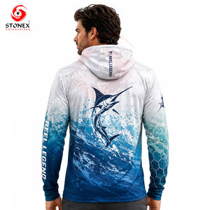 Sweat à capuche de pêche pour homme, respirant, grande taille, UPF 50, polyester/coton, personnalisable, séchage rapide, évacuation de l'humidité - Product Image 3