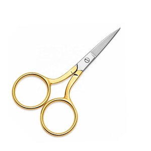 Ciseaux à sourcils en acier inoxydable avec manche durable, tête ronde, pour la coupe des cheveux, logo et taille personnalisés, beauté - Product Image 3