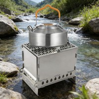 Barbecue portable en acier inoxydable, compact et pliable, pour le camping, la randonnée, les pique-niques et le jardin