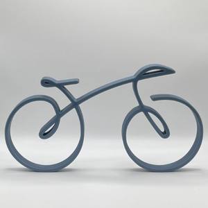 Sculpture de vélo minimaliste Art Déco faite à la main, figurine de vélo en aluminium noir avec cadre en fil métallique, décoration moderne pour la maison, le bureau, l'étagère, cadeau - Product Image 5