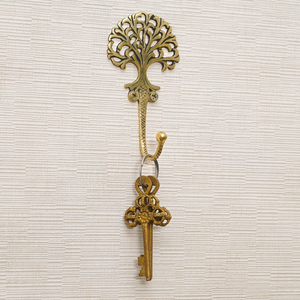 Wholesale Price Brass Hook Hanger <b>Tree</b> Designing Matte Polished Wall Organizer Hanger Hot Sale - Product Image 1