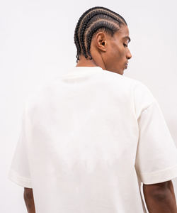 Camiseta de hombre transpirable de algodón 100% de 300 gramos, de manga corta, holgada, con estampado serigráfico, estilo oversize, para comercio transfronterizo. - Product Image 6