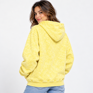 Custom <b>Women</b> Acid Wash <b>Hoodies</b> 2027 New Arrival Low Price Breathable <b>Long</b> Sleeve Retro Streetwear Oversized Pullover <b>Hoodies</b> OEM - Product Image 3