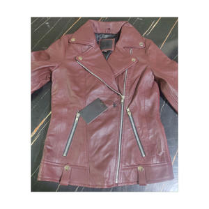 Chaqueta de Cuero de Oveja 100% Genuino para Mujer, Estilo Universitario, Calefactable, Cortavientos, Transpirable, con Cierre de Cremallera, Diseño Personalizado, Satinado, Venta al Por Mayor - Product Image 1