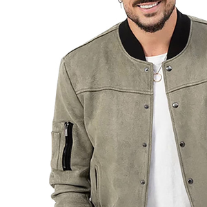 แจ็คเก็ตเบสบอลสไตล์วาร์ซิตี้คุณภาพสูงสำหรับผู้ชาย เนื้อผ้านุ่มและระบายอากาศได้ดี - Product Image 3