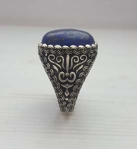Wholesale Natural <b>Lapis</b> <b>Lazuli</b> <b>Ring</b> 925 Sterling Silver Handmade Genuine Blue <b>Lapis</b> Gemstone Statement <b>Ring</b> Vintage Jewelry - Product Image 4