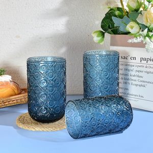 Set di Calici da Vino in Vetro Colorato con Rilievo a Diamante, Stile Europeo, per Matrimoni, Feste, Banchetti e Decorazioni per la Casa - Product Image 2