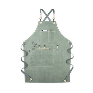 Delantal de Mixólogo de Lona Premium con Correas de Hombro Ajustables de Cuero, Uniforme Profesional de Bar con Doble Costura y Lazos para Herramientas - Product Image 2