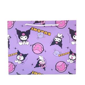 Sac cadeau Kuromi violet drôle avec poignée-Impression de dessin animé mignon pour les fêtes et les cadeaux (Style 04) - Product Image 4
