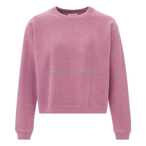 2025 Collection hiver en gros broderie personnalisée bébé bleu filles sweat 100% coton teint uni avec Style décontracté Funky - Product Image 3