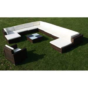 Set di 12 Mobili da Giardino Grandi in Acciaio Verniciato a Polvere Marrone, Resistente Ensemble per Esterni - Product Image 3