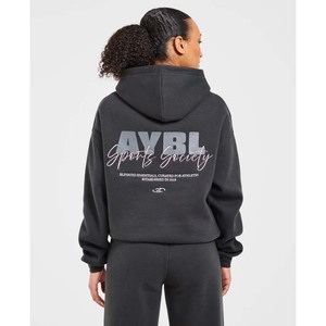 Vintage Fashion High Quality Acid Washed Sun Faded Durable Winter Printed Front Logo Quick Dry Eco-Friendly <b>Crop</b> <b>Top</b> <b>Hoodie</b> - Product Image 2