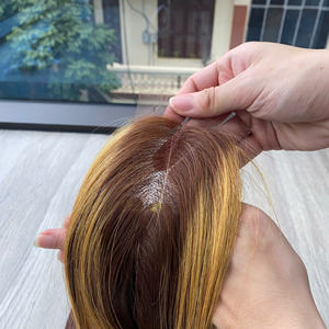 Cheveux humains bruns avec mèches blondes, lisses comme des baguettes, naturels, en gros, de haute qualité, bruts, 100% cheveux humains - Product Image 6