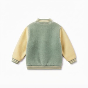 Veste universitaire en polaire Relevo avec logo brodé, fermeture à boutons sur le devant, unisexe, décontractée, manteau d'automne - Product Image 2