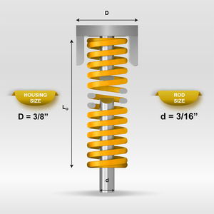 Resorte de compresión amarillo Mollificio Bordignon USG de sección ovalada con carga pesada, diámetro: 3/8, diámetro de la varilla: 3/16 - Product Image 1