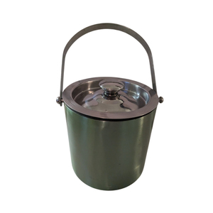 Seau à glace moderne en acier inoxydable en forme de pomme, à double paroi isolée, pour vin et champagne, avec couvercle et poignée, pour la maison - Product Image 2