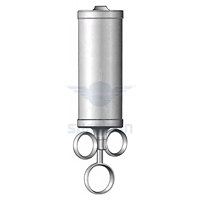Seringue auriculaire Pomeroy 200 cc en acier inoxydable pour examen ORL professionnel, soins des oreilles et procédures chirurgicales
