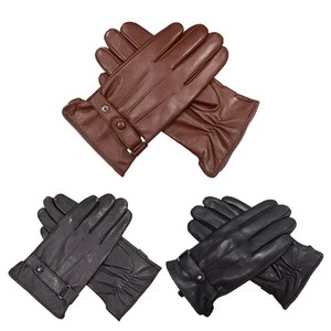 Wholesale Fashion Winter Thermal Outdoor Sheepskin Leather Touch Screen <b>Driving</b> <b>Gloves</b> for Men Windproof Premium - Product Image 1