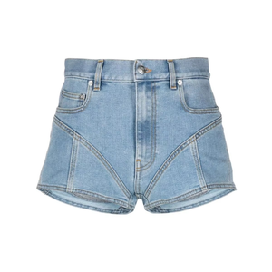 Shorts de mezclilla de cintura alta para mujer, ajustados, elásticos, casuales, de moda para verano - Product Image 2