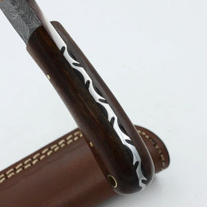OEM Natural Wood Handle Damascus Steel <b>Blade</b> Pocket <b>Knife</b> Portable Outdoor Survival Hunting <b>Knives</b> for Industrial Leather Use - Product Image 6