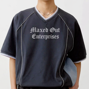 Camiseta de Fútbol Americano Personalizada de Moda para Hombre, con Paneles Cosidos, Transpirable, de Poliéster, Estilo Urbano, con Ribetes, Etiqueta Privada, OEM, Venta al por Mayor - Product Image 3