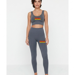 Ensemble de yoga pour hommes grande taille à séchage rapide, soutien-gorge de sport à bretelles croisées et leggings taille haute, ensemble 2 pièces pour fitness, course et activités sportives - Product Image 1