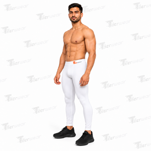 Collants de compression pour hommes, légers, à séchage rapide, en tissu compressif, longueur intégrale, sous-vêtement de sport, leggings de course - Product Image 2