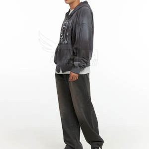 Sweat à capuche zippé sérigraphié, impression personnalisée, fermeture éclair intégrale, tissu doux, idéal pour les sweats à capuche de style streetwear - Product Image 6