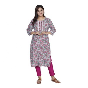 Soft and Comfortable Women's Rayon Vintage Floor-Length Printed Kurti for Daily Wear Wholesale Price From Indian Exporter - Product Image 1