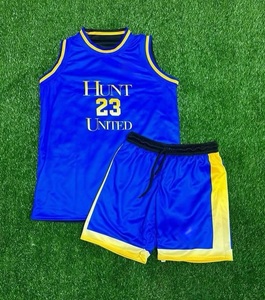 ชุดบาสเก็ตบอล Rexfit Sports Trending แบบกำหนดเอง สีน้ำเงิน-เหลือง ระบายอากาศเร็ว แห้งไว เสื้อกล้าม กางเกงขาสั้น ชุดทีม สำหรับผู้ใหญ่ 男女 - Product Image 5